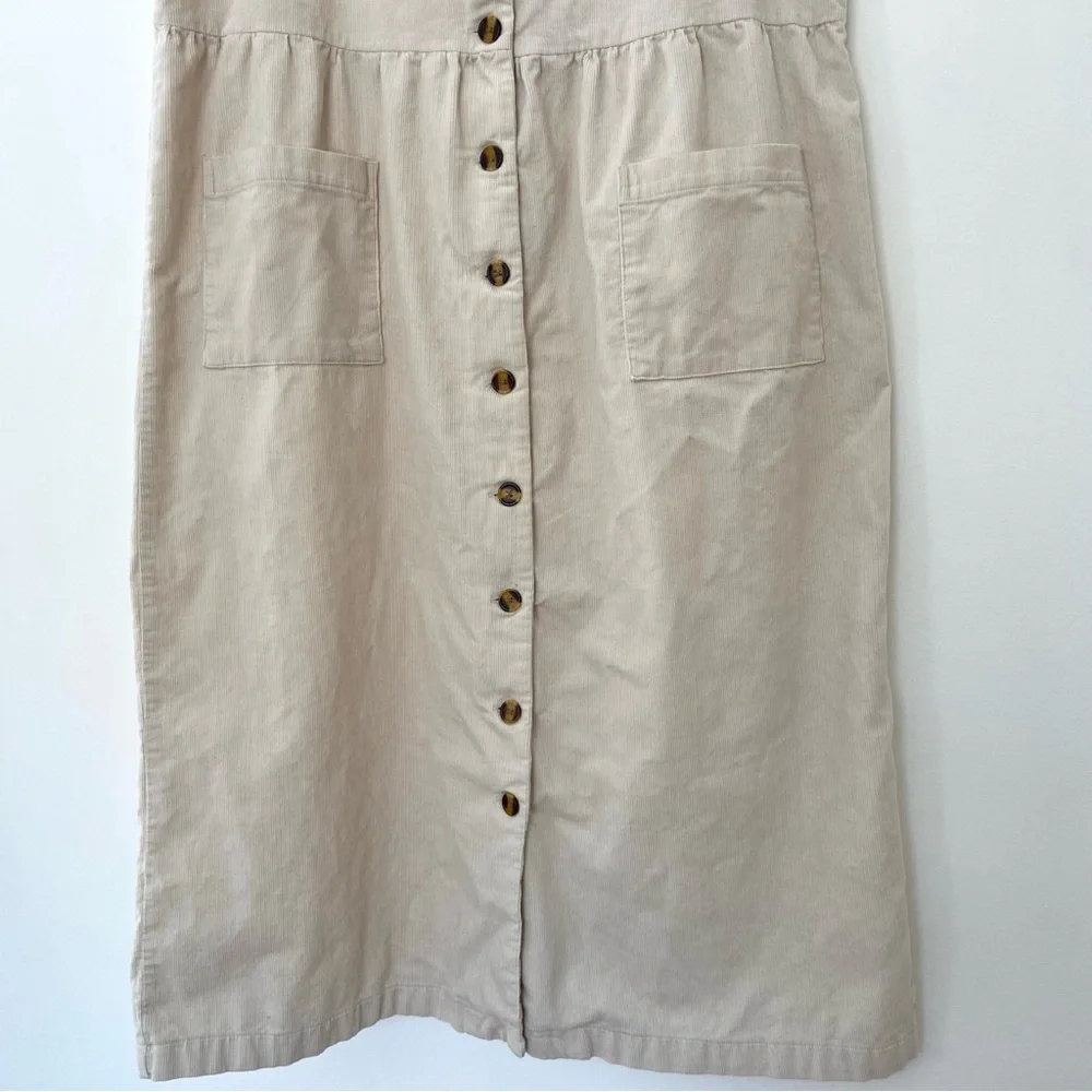 Vtg Two Twenty Jumper Overall Dress Size M Corduroy Cottagecore Prairie Country - Picture 3 of 11